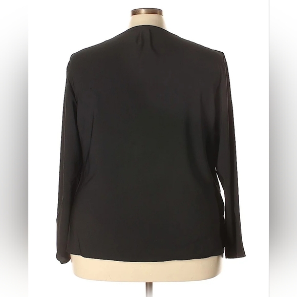 Remade Black Faux Wrap Long Sleeve Top – Size 3X - Picture 3 of 3